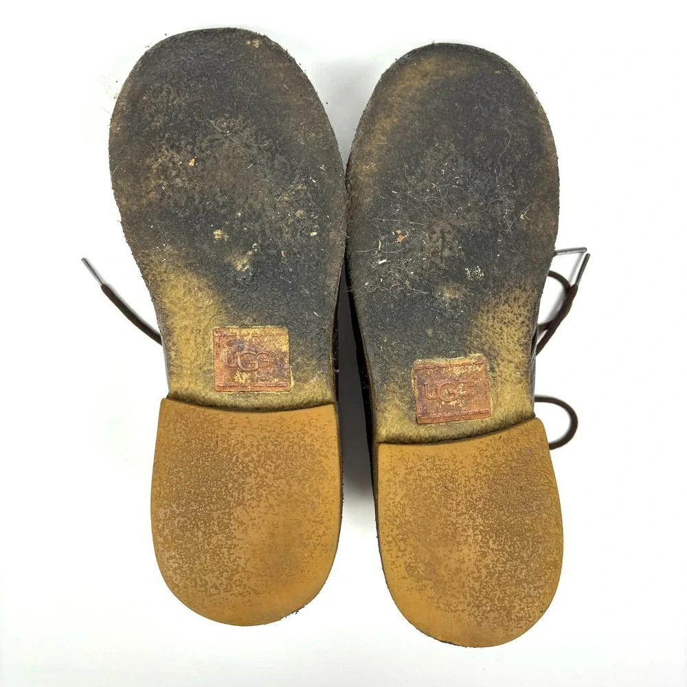 UGG Leighton Chukka Boots Mens Sz 12 Chocolate‎ Brown 3275 Sherpa Insoles